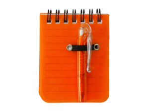 Мини-блокнот ARCO с шариковой ручкой - оранжевый