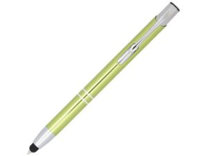 Ручка-стилус металлическая шариковая «Moneta» с анодированным покрытием - лайм/серебристый