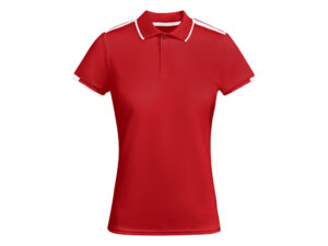 Рубашка-поло «Tamil» женская - S, красный/белый