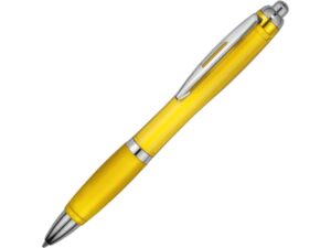 Ручка пластиковая шариковая «Nash» - синие чернила, желтый/серебристый