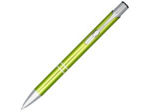 Ручка металлическая шариковая «Moneta» с анодированным покрытием - черный, лайм