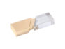 USB 2.0- флешка на 16 Гб кристалл в металле - 64Gb, золотистый