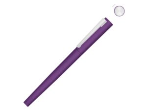 Ручка металлическая роллер «Brush R GUM» soft-touch с зеркальной гравировкой - фиолетовый
