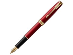 Перьевая ручка Parker Sonnet, F - красный, черный, золотистый
