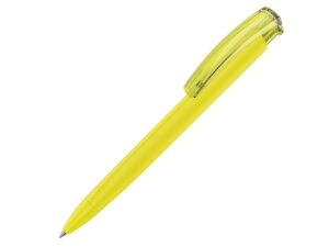 Ручка пластиковая шариковая трехгранная «Trinity K transparent Gum» soft-touch - желтый